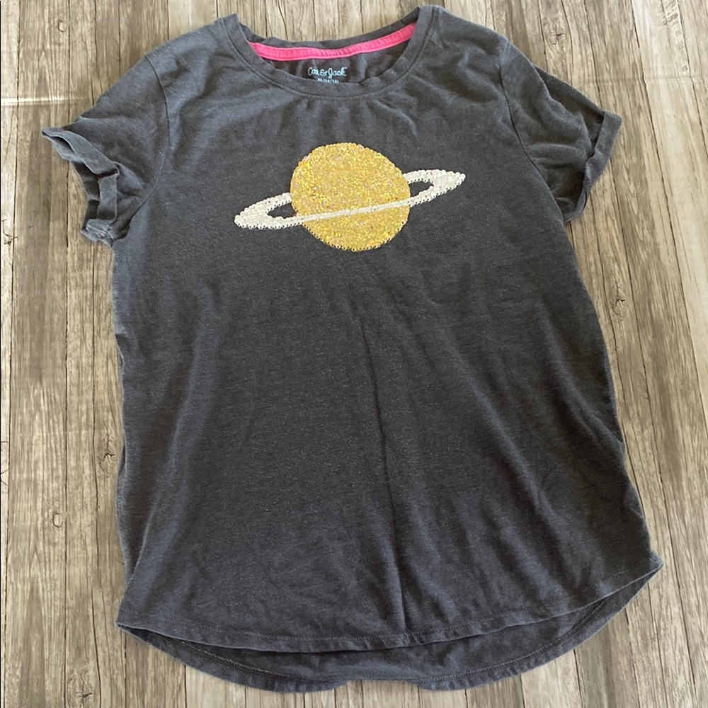 Cat & Jack Girls Saturn Flip Sequin Shirt